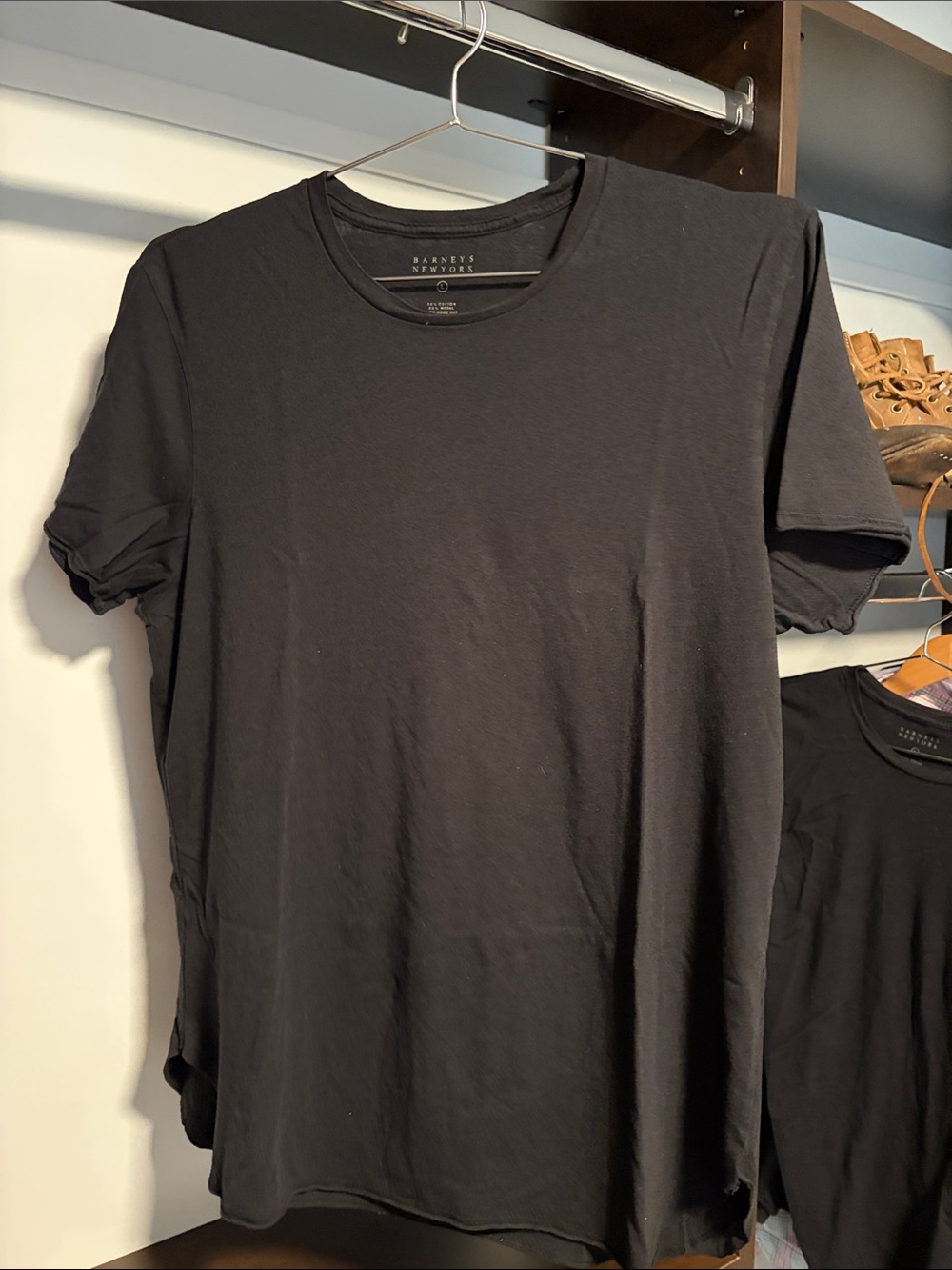 Barneys New York Black Short-Sleeve Crew Neck Tee
